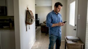 Texan homeowner checking utility activation status