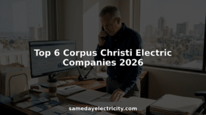 Man working at city electricity provider office