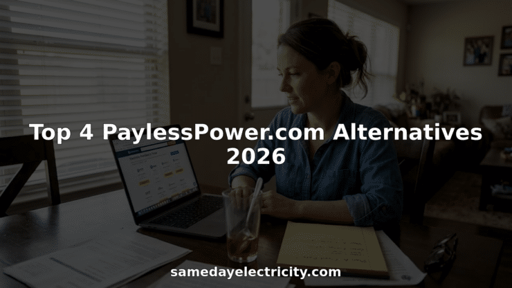 Woman researching electricity provider alternatives